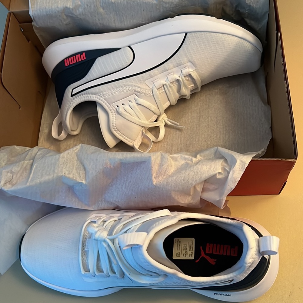Puma white runners new in box